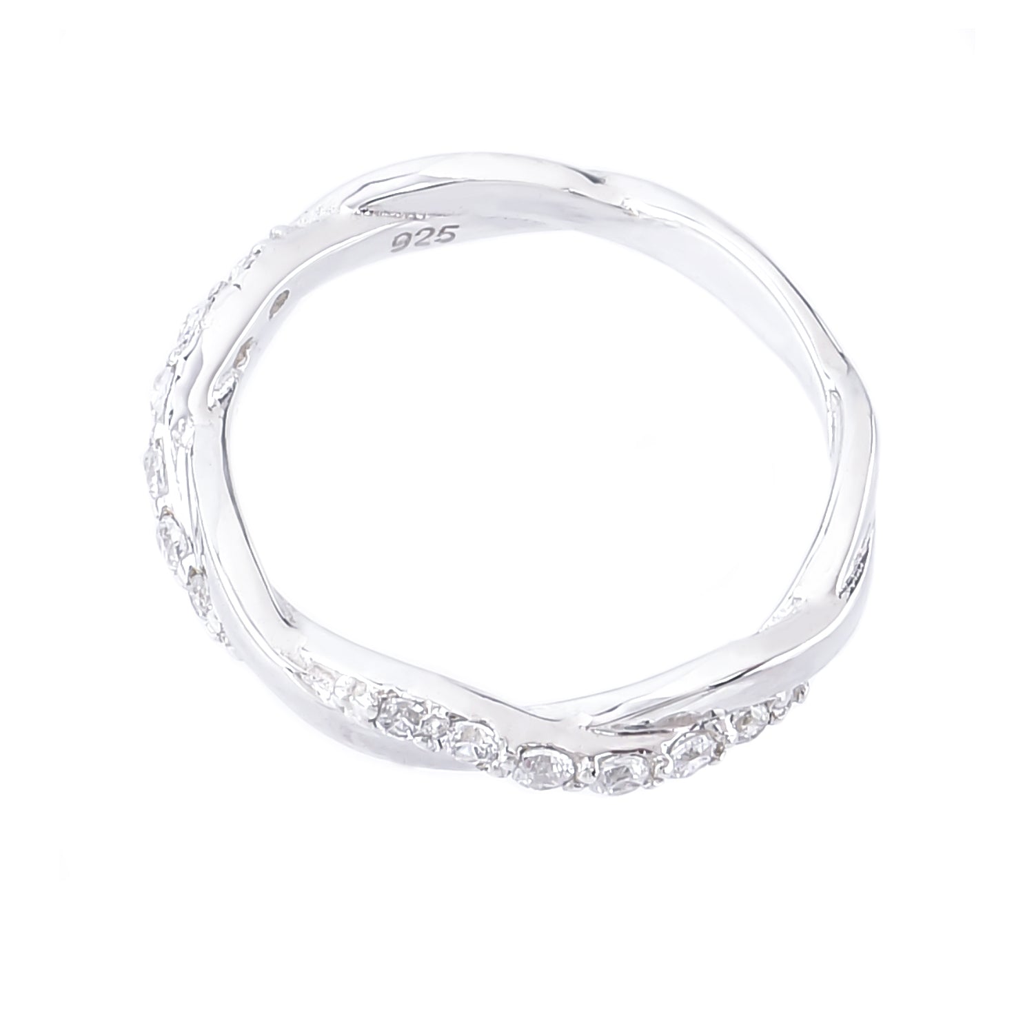 リング指輪シルバー925レディースピンキーリングジルコニア、サイドイメージ