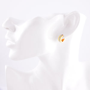 サージカルステンレスゴールドフープ金属アレルギー316L リングピアス片耳用、フィッティングイメージ