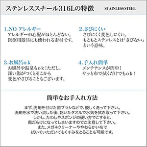 ペア ネックレス カップル お揃い ローマ数字 クロス リング ジルコニア [8mm] ブルー & ピンク ゴールド ペンダントトップ サージカル ステンレス 金属 アレルギー 316l、素材説明イメージ